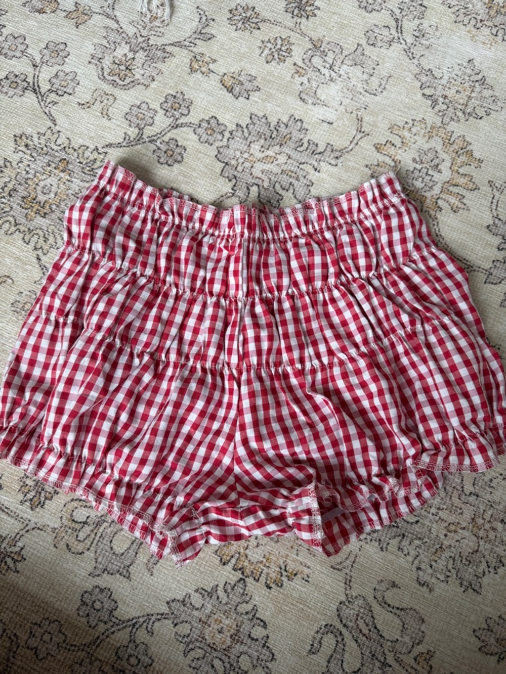 Red Gingham Women’s Elastic Bloomer Shorts